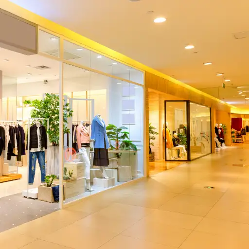Photo of interior of a clean shopping mall